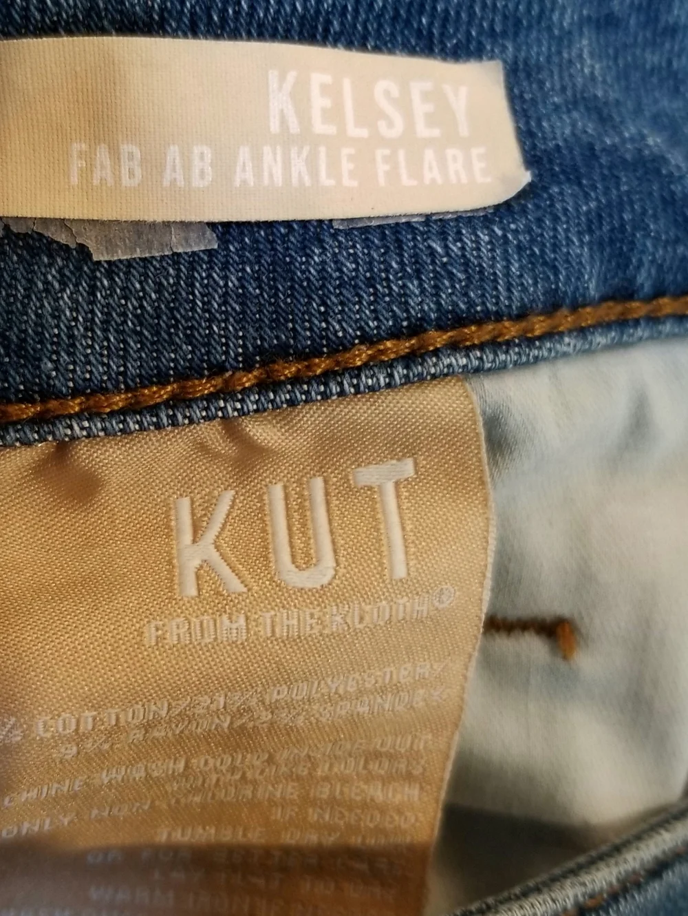 KUT FROM THE KLOTH Kelsey Fab Ab Ankle Flare Jeans Women's 12 Blue High Rise - Picture 5 of 10